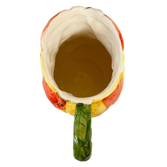 WCL Ceramic Raised Fruit Pitcher 64 oz Iced Tea Lemonade Vtg Farmhouse Country - Picture 5 of 13